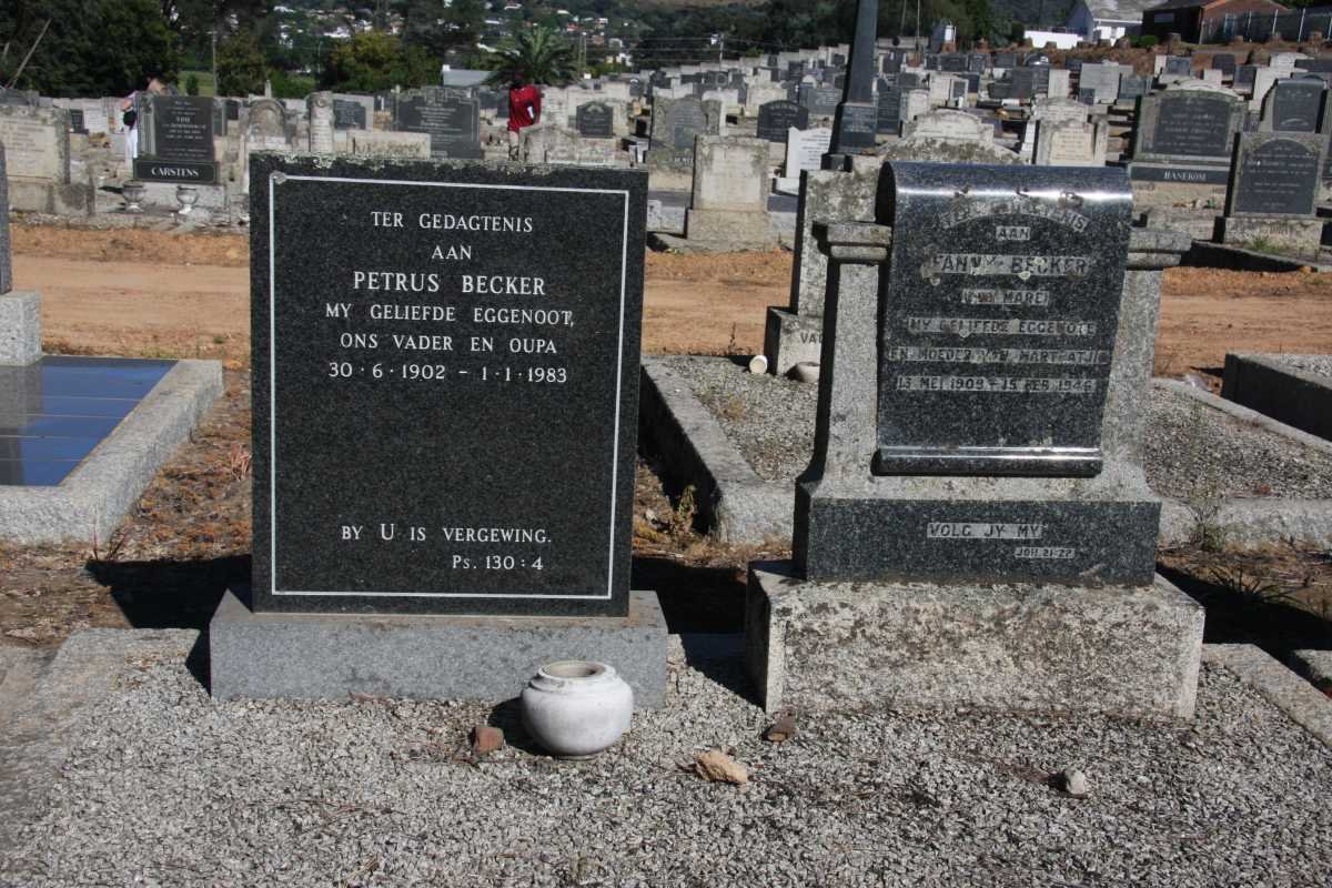 BECKER Petrus 1902-1983 &amp; Fanny MARE 1909-1946