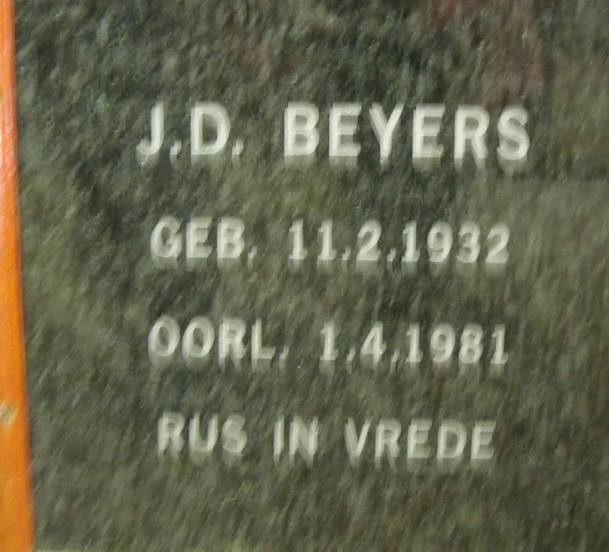 BEYERS J.D. 1932-1981