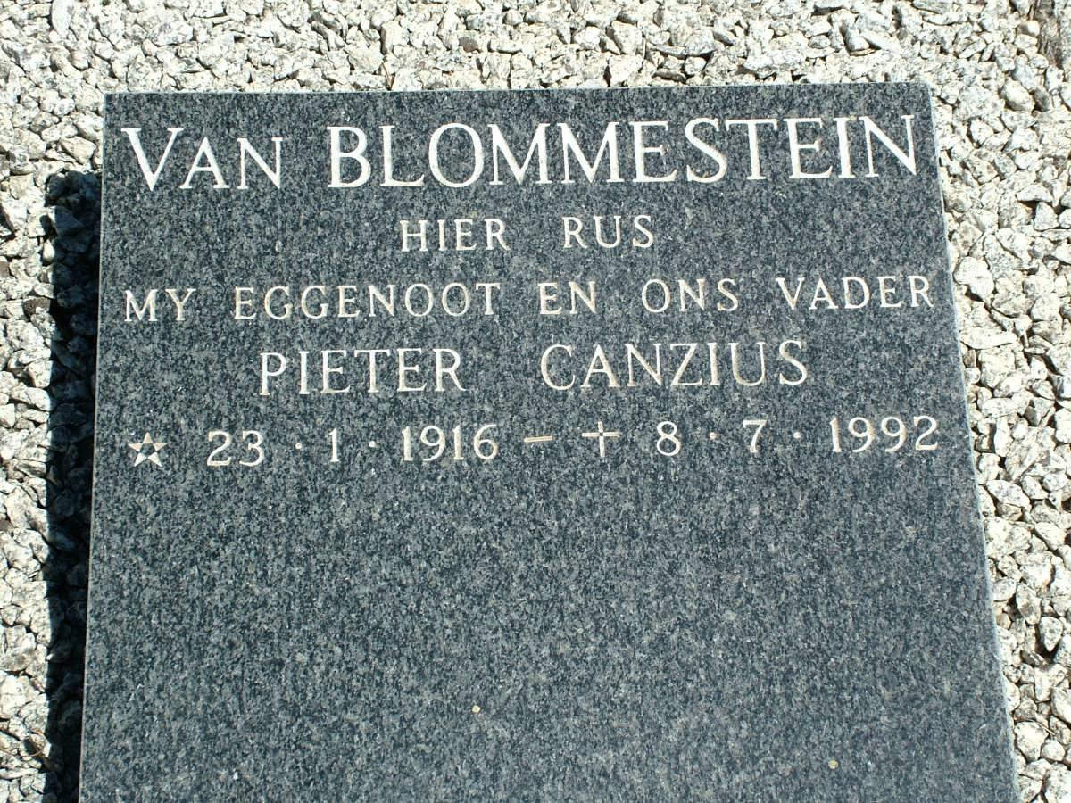 BLOMMESTEIN Pieter Canzius, van 1916-1992