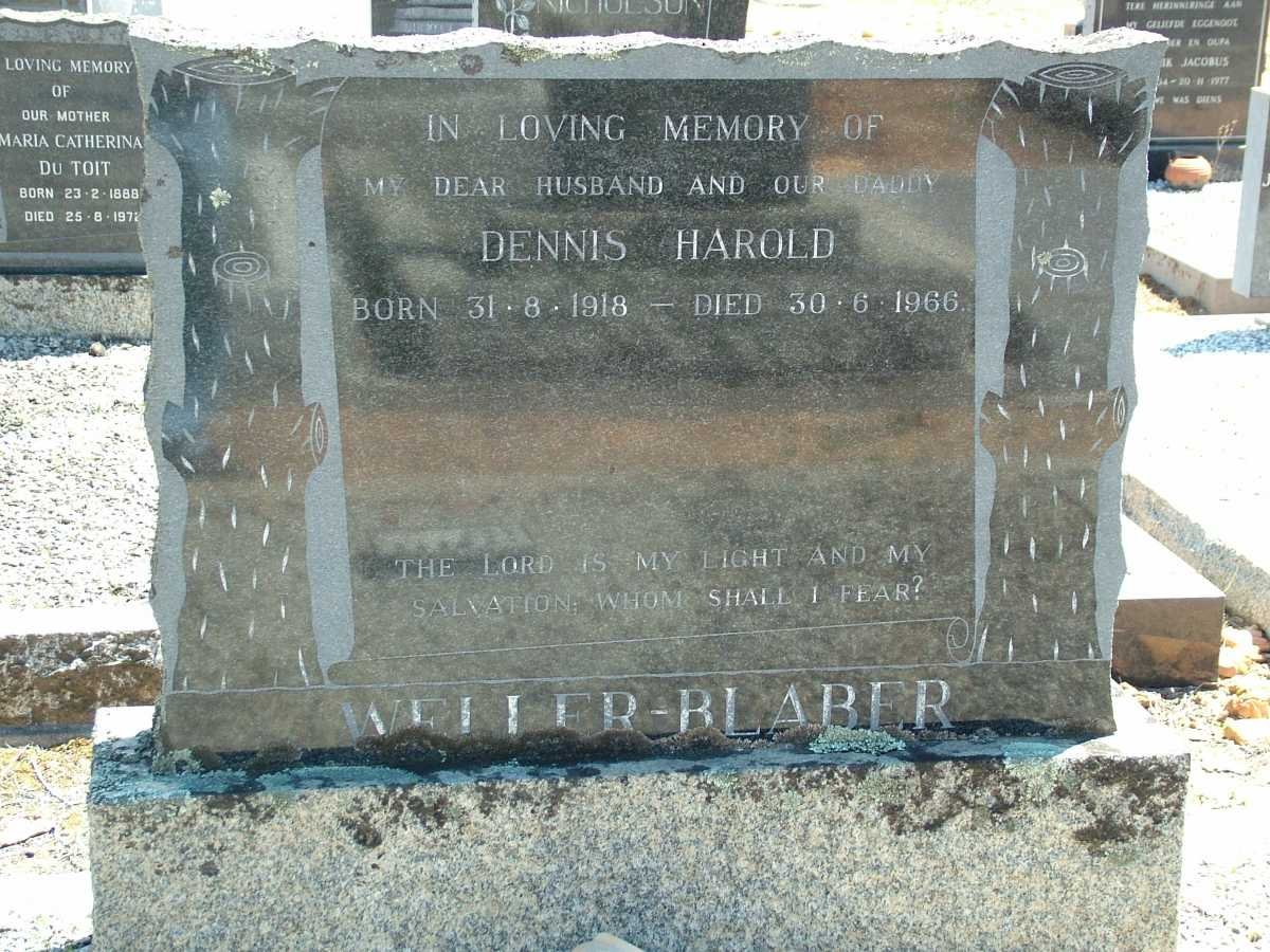 BLABER Dennis Harold, Weller 1918-1966