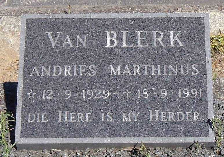 BLERK Andries Marthinus, van 1929-1991