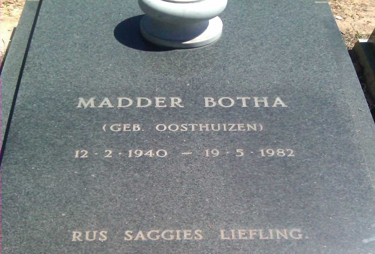 BOTHA Madder nee OOSTHUIZEN 1940-1982