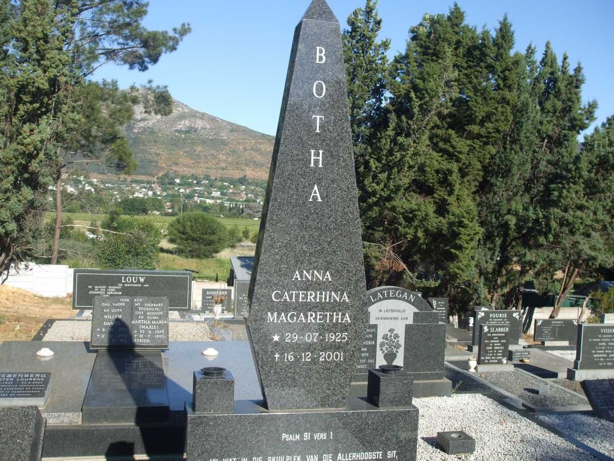 BOTHA Anna Caterhina Magaretha 1925-2001