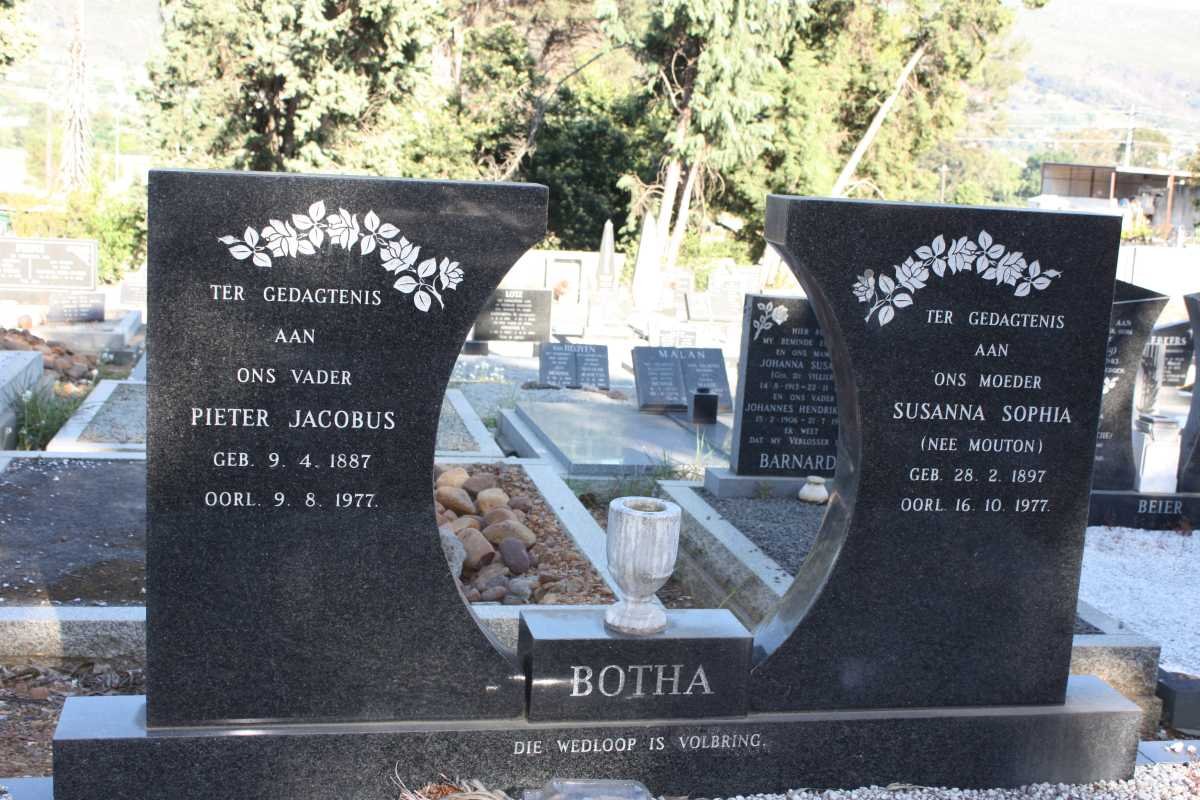 BOTHA Pieter Jacobus 1887-1977 &amp; Susanna Sophia MOUTON 1897-1977