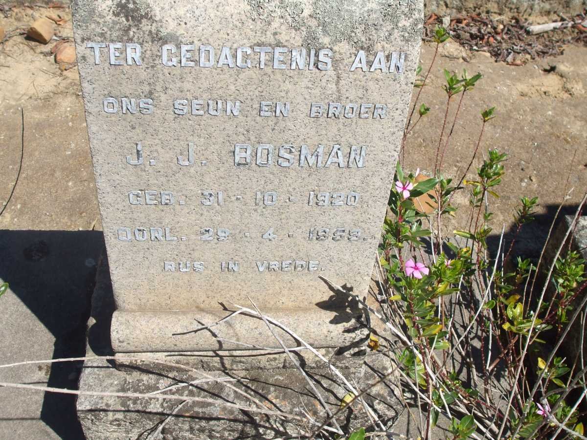 BOSMAN J.J. 1920-1959