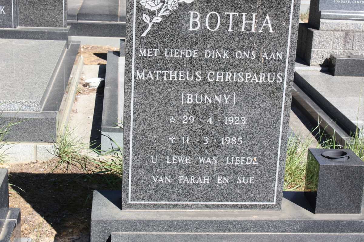BOTHA Mattheus Chrisparus 1923-1985