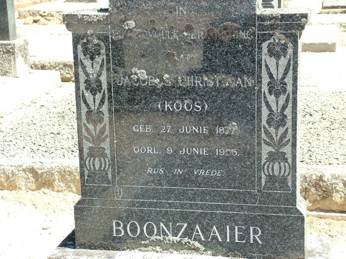 BOONZAAIER Jacob Christiaan 1877-1955