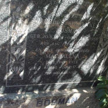 BOSMAN Jacobus Johannes 1874-1958 &amp; Magdalena VAN ZYL 1880-1966