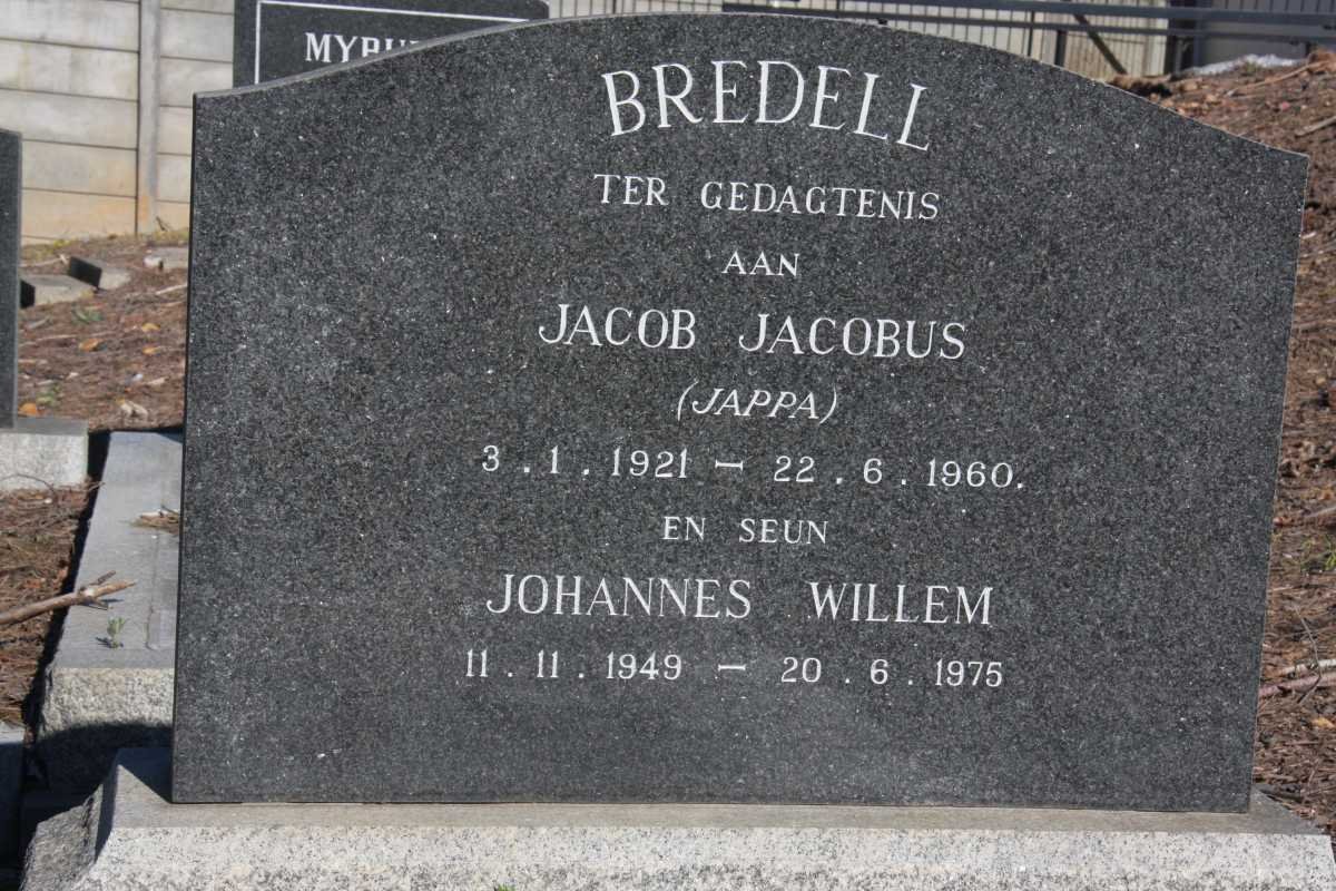 BREDELL Jacob Jacobus 1921-1960 :: BREDELL Johannes Willem 1949-1975
