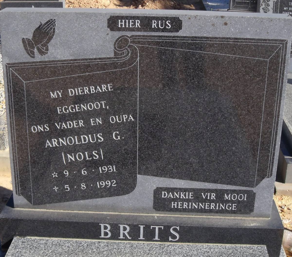 BRITS Arnoldus G. 1931-1992