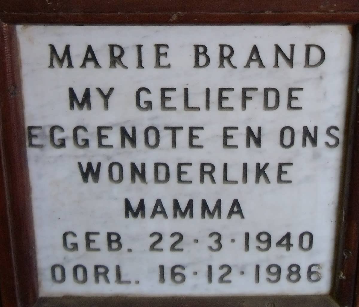 BRAND Marie 1940-1986