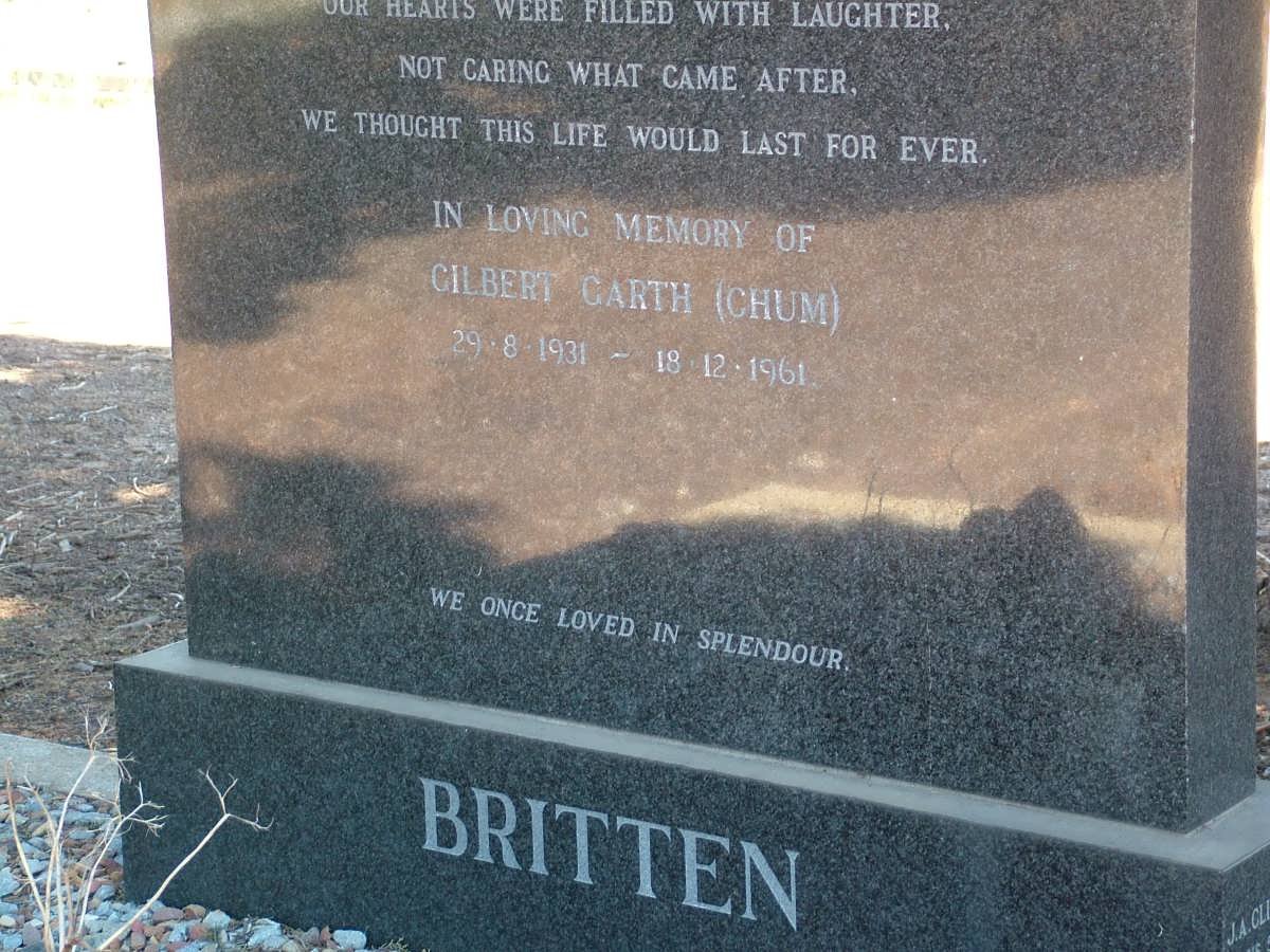 BRITTEN Gilbert Garth 1931-1961