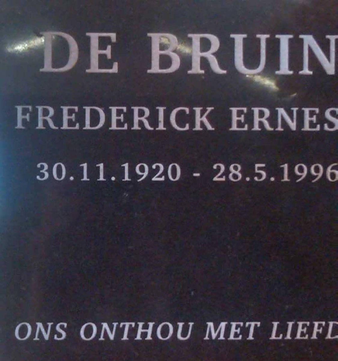 BRUIN Frederick Ernest, de 1920-1996