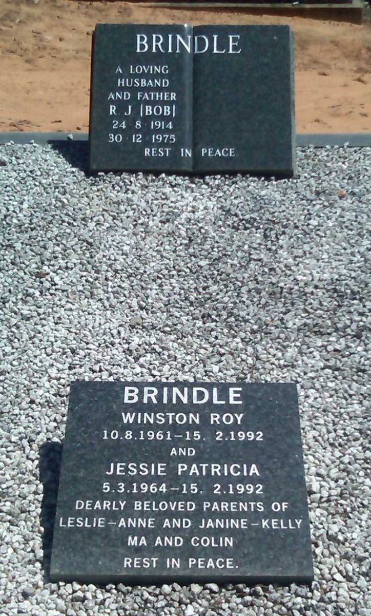 BRINDLE R.J. 1914-1975 :: BRINDLE Winston Roy 1961-1992 &amp; Jessie Patricia 1964-1992