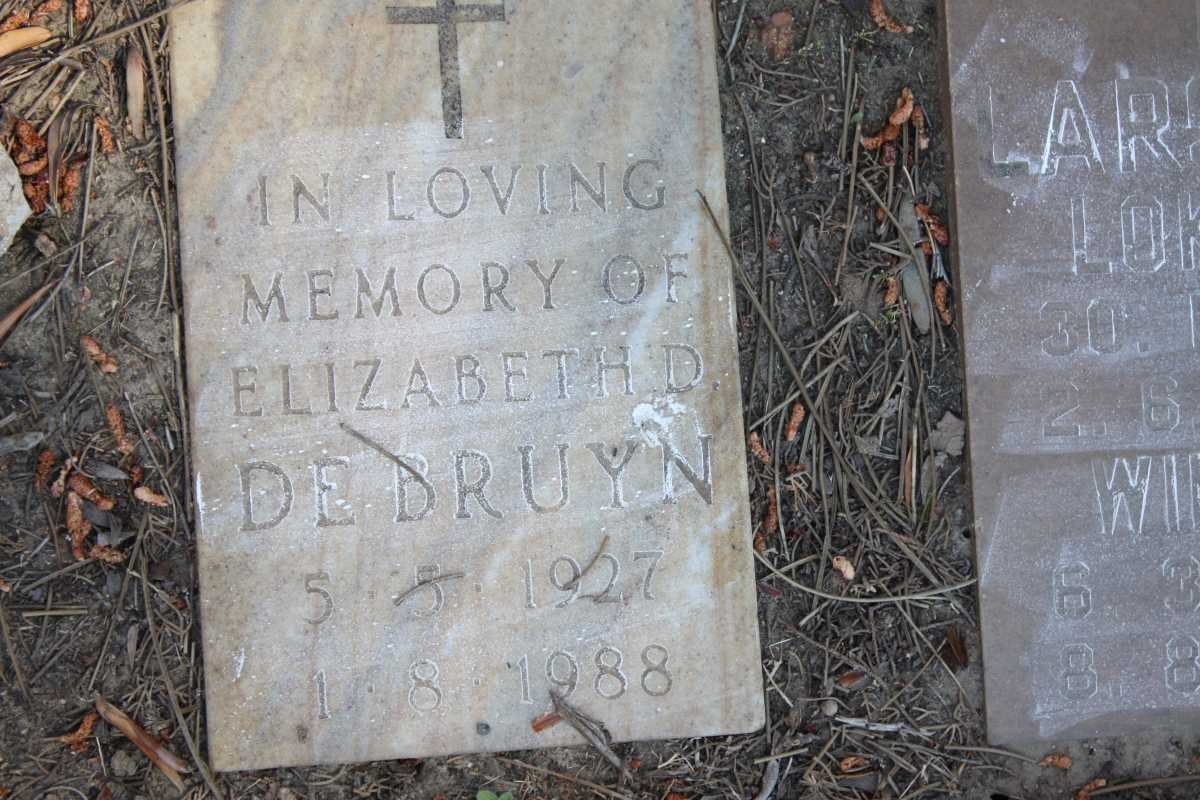 BRUYN Elizabeth D., de 1927-1988
