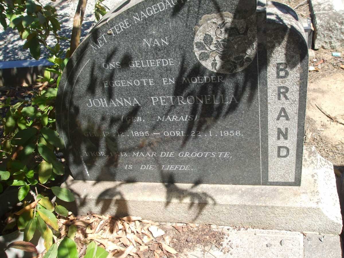 BRAND Johanna Petronella nee MARAIS 1895-1958