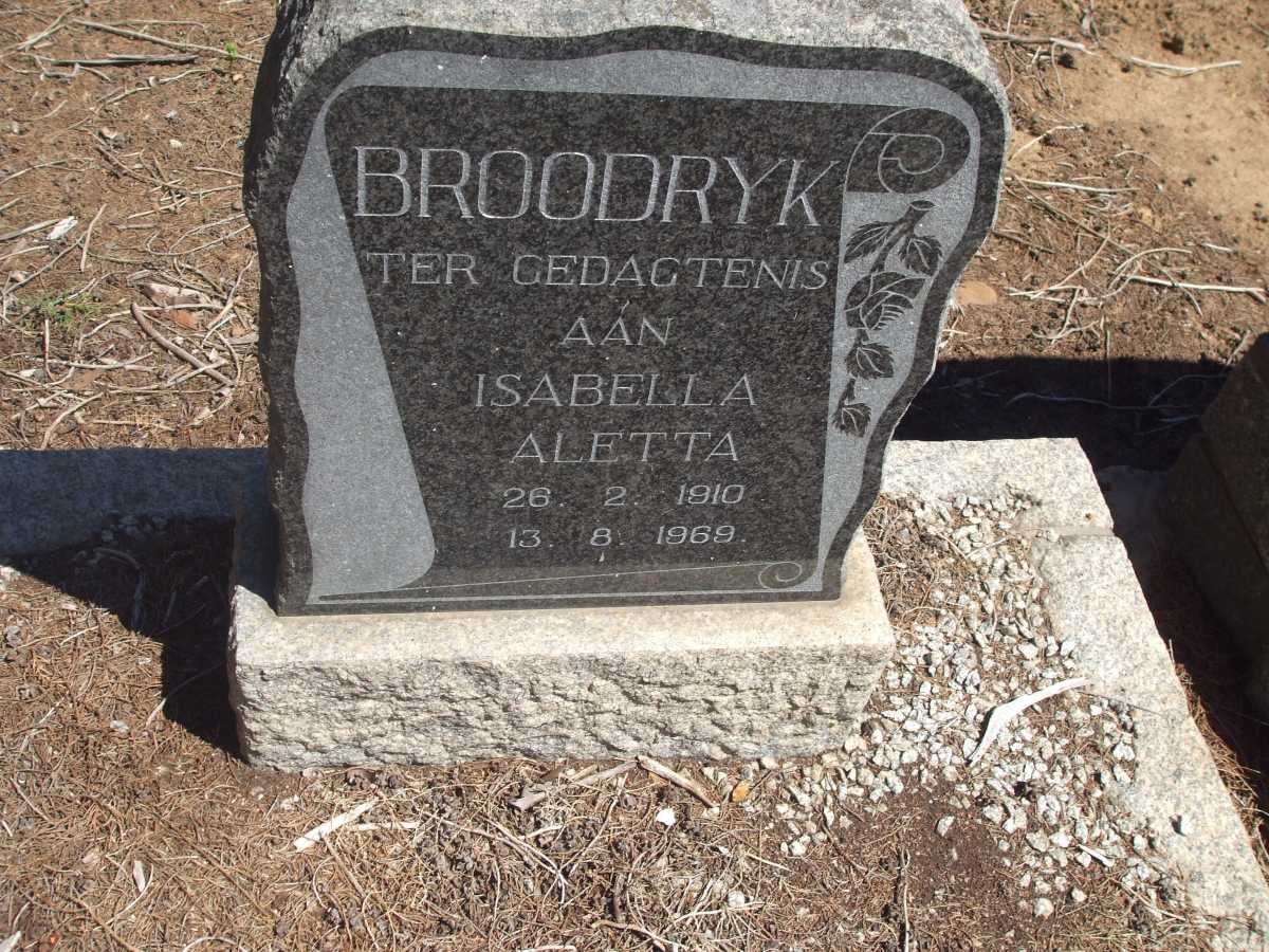 BROODRYK Isabella Aletta 1910-1969