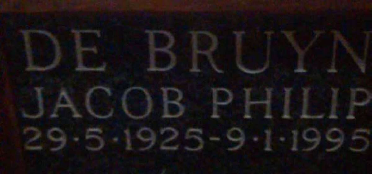 BRUYN Jacob Philip, de 1925-1995