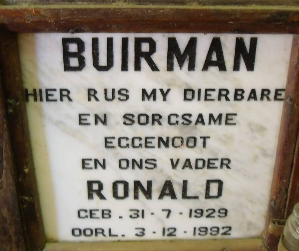 BUIRMAN Ronald 1929-1992