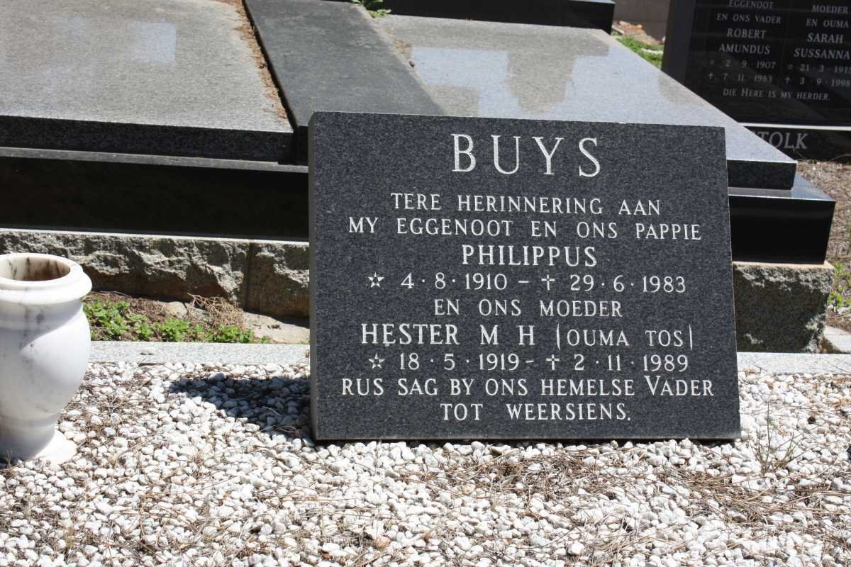 BUYS Phillipus 1910-1983 &amp; Hester M.H. 1919-1989