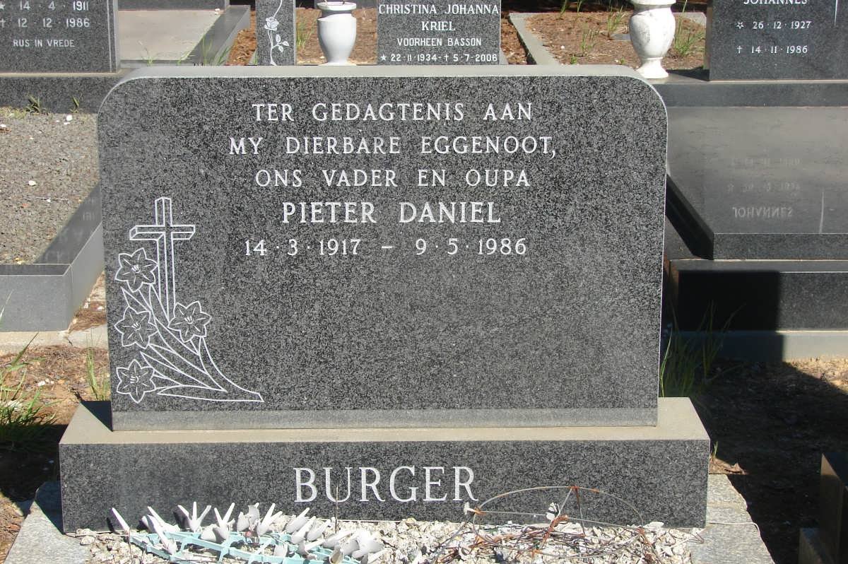 BURGER Pieter Daniel 1917-1986