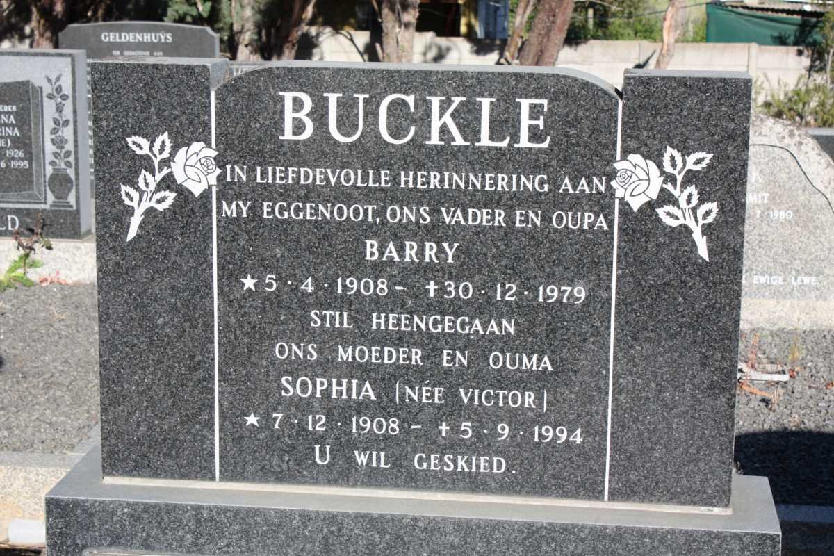 BUCKLE Barry 1908-1979 &amp; Sophia VICTOR 1908-1994