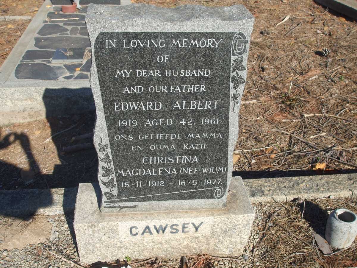 CAWSEY Edward Albert 1919-1962 &amp; Christina Magdalena WIUM 1912-1977