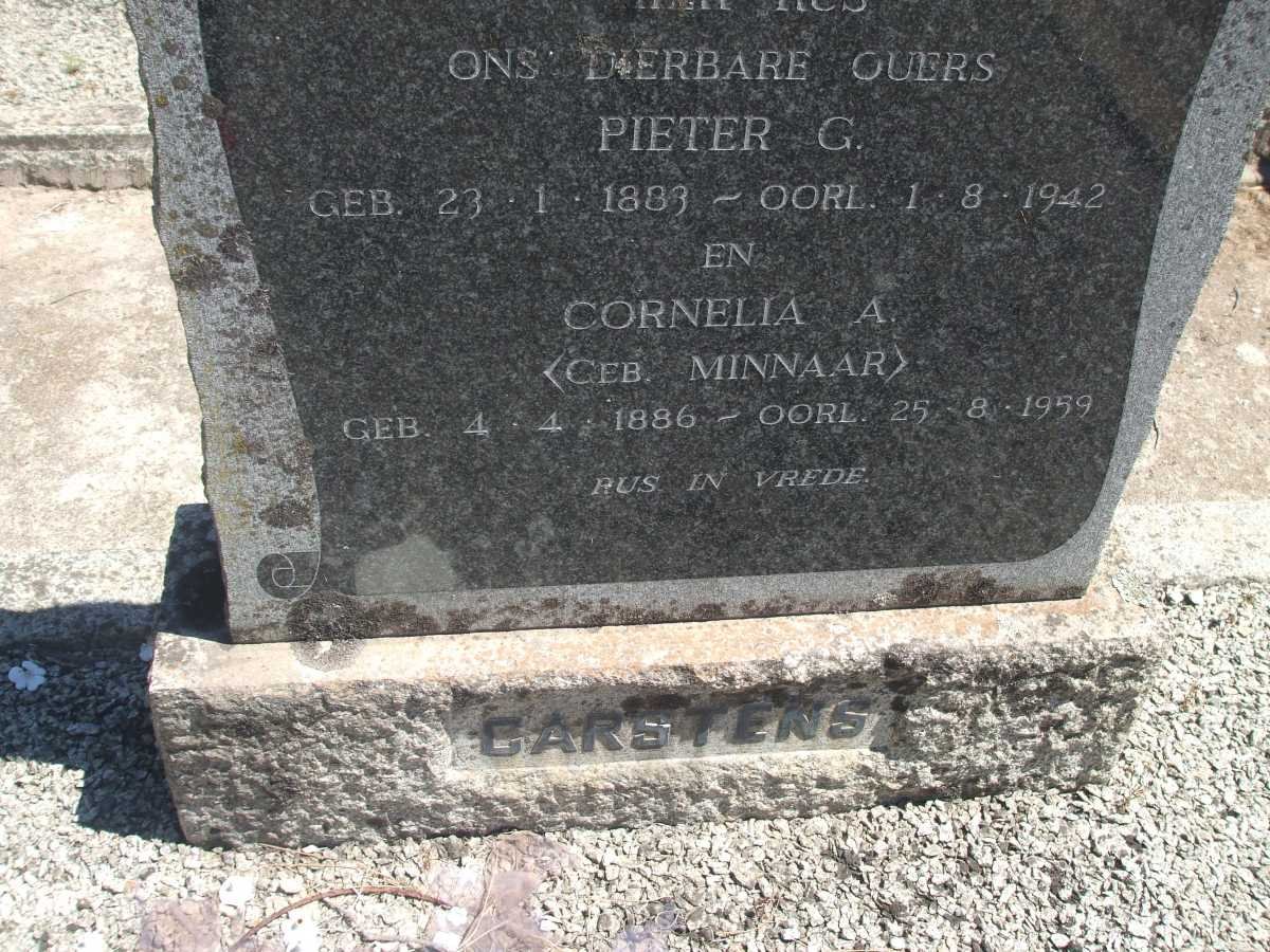 CARSTENS Pieter G. 1883-1942 &amp; Cornelia A. MINNAAR 1886-1959
