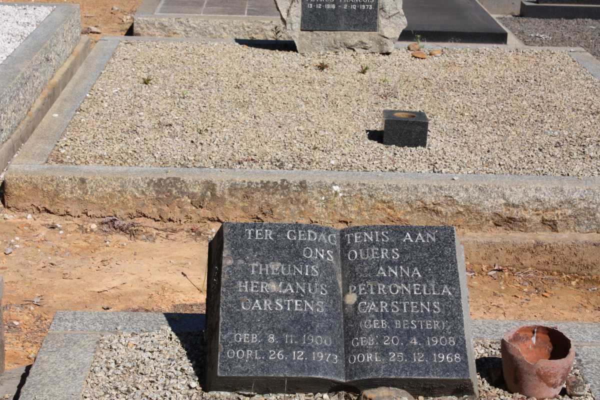 CARSTENS Theunis Hermanus 1900-1973 &amp; Anna Petronella BESTER 1908-1968