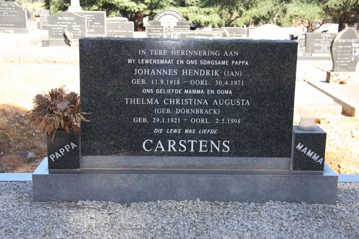 CARSTENS Johannes Hendrik 1918-1971 &amp; Thelma Christina Augusta DORNBRACK 1921-1998