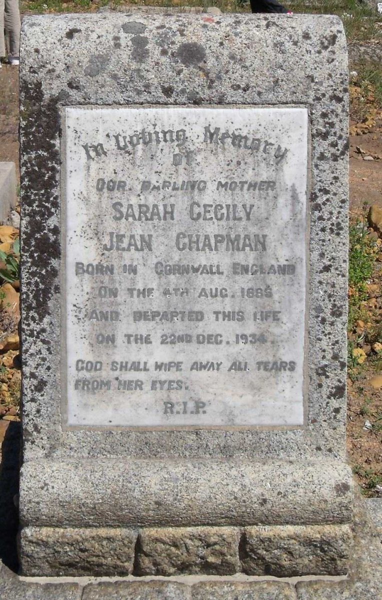 CHAPMAN Sarah Cecily Jean 1885-1934