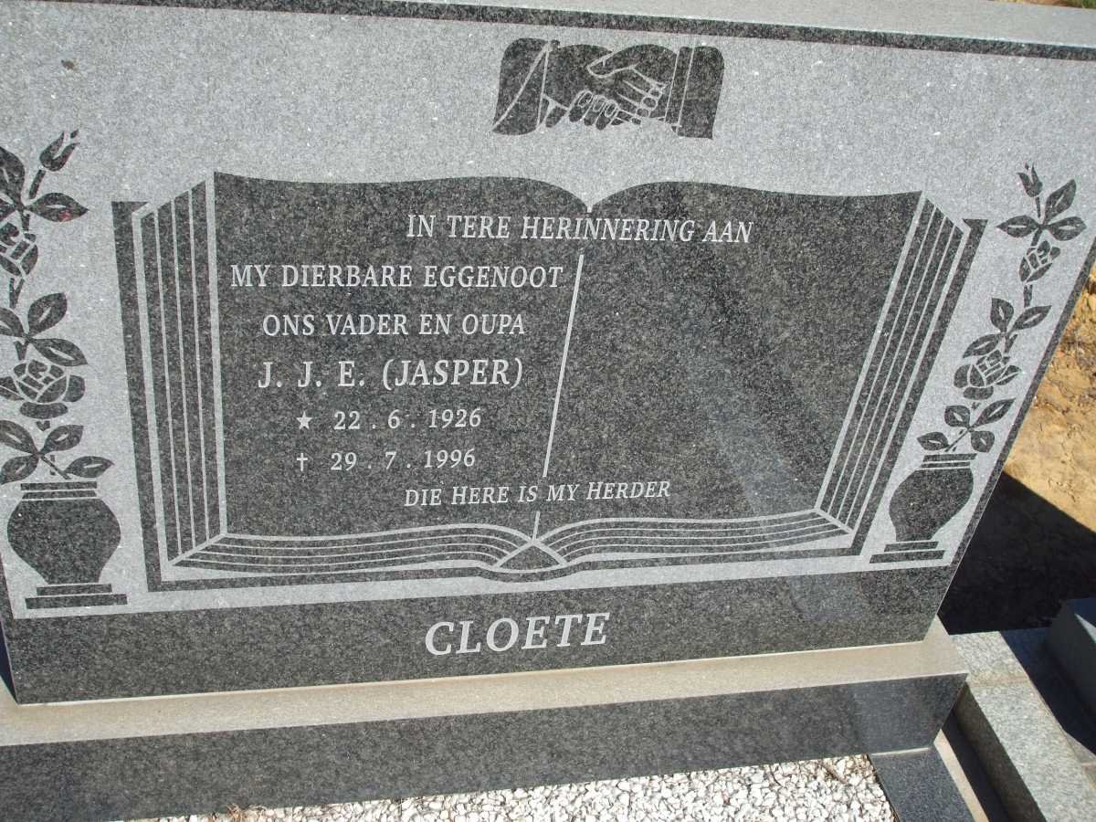 CLOETE J.J.E. 1926-1996
