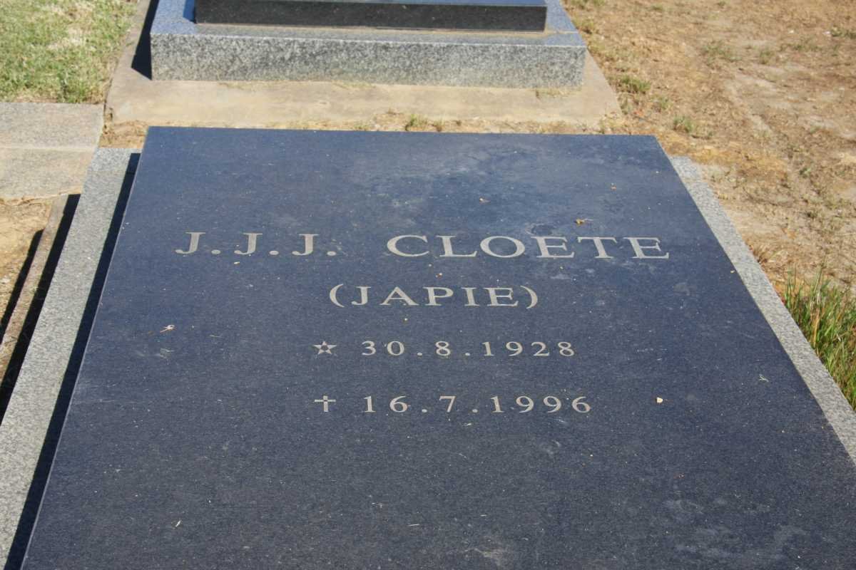 CLOETE J.J.J. 1928-1996