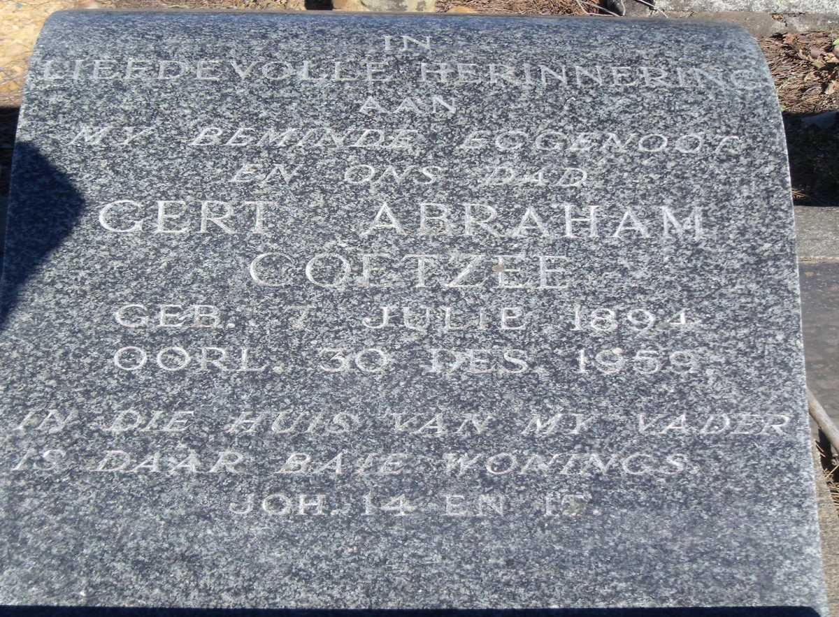COETZEE Gert Abraham 1894 - 1959