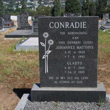 CONRADIE Johannes Matthys 1933-1993 &amp; Gladys 1935-1993