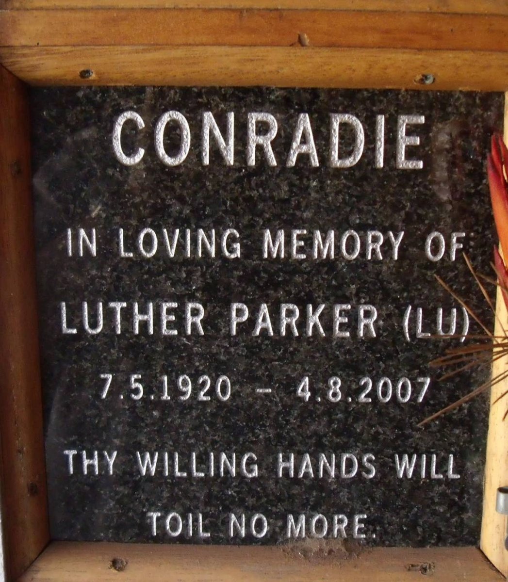 CONRADIE Luther Parker 1920-2007