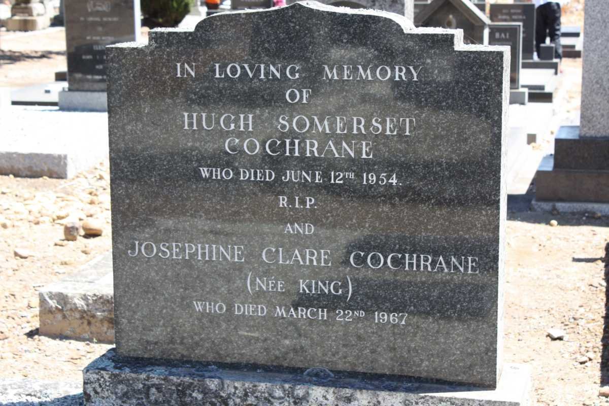 COCHRANE Hugh Somerset -1954 &amp; Josephine Clare KING -1967