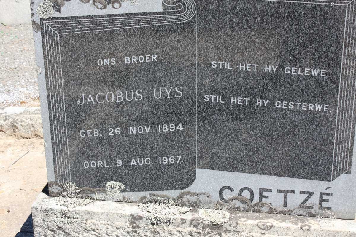 COETZE Jacobus Uys 1894-1967