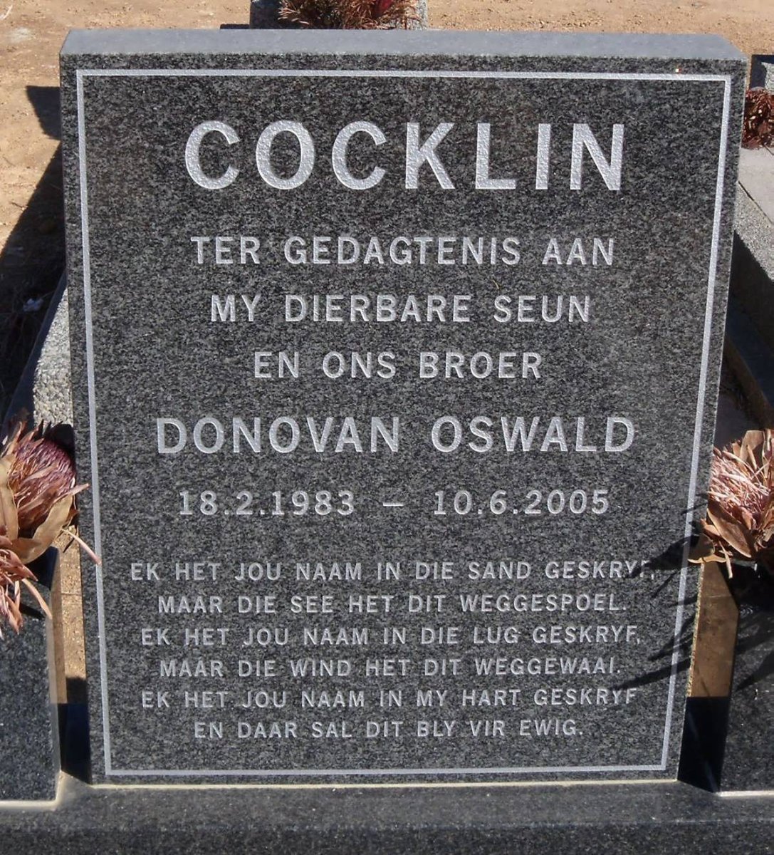 COCKLIN Donovan Oswald 1983-2005