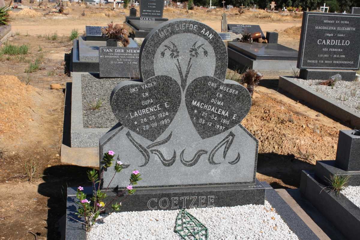 COETZEE Laurence E. 1924-1995 &amp; Machdalena E. 1915-1997