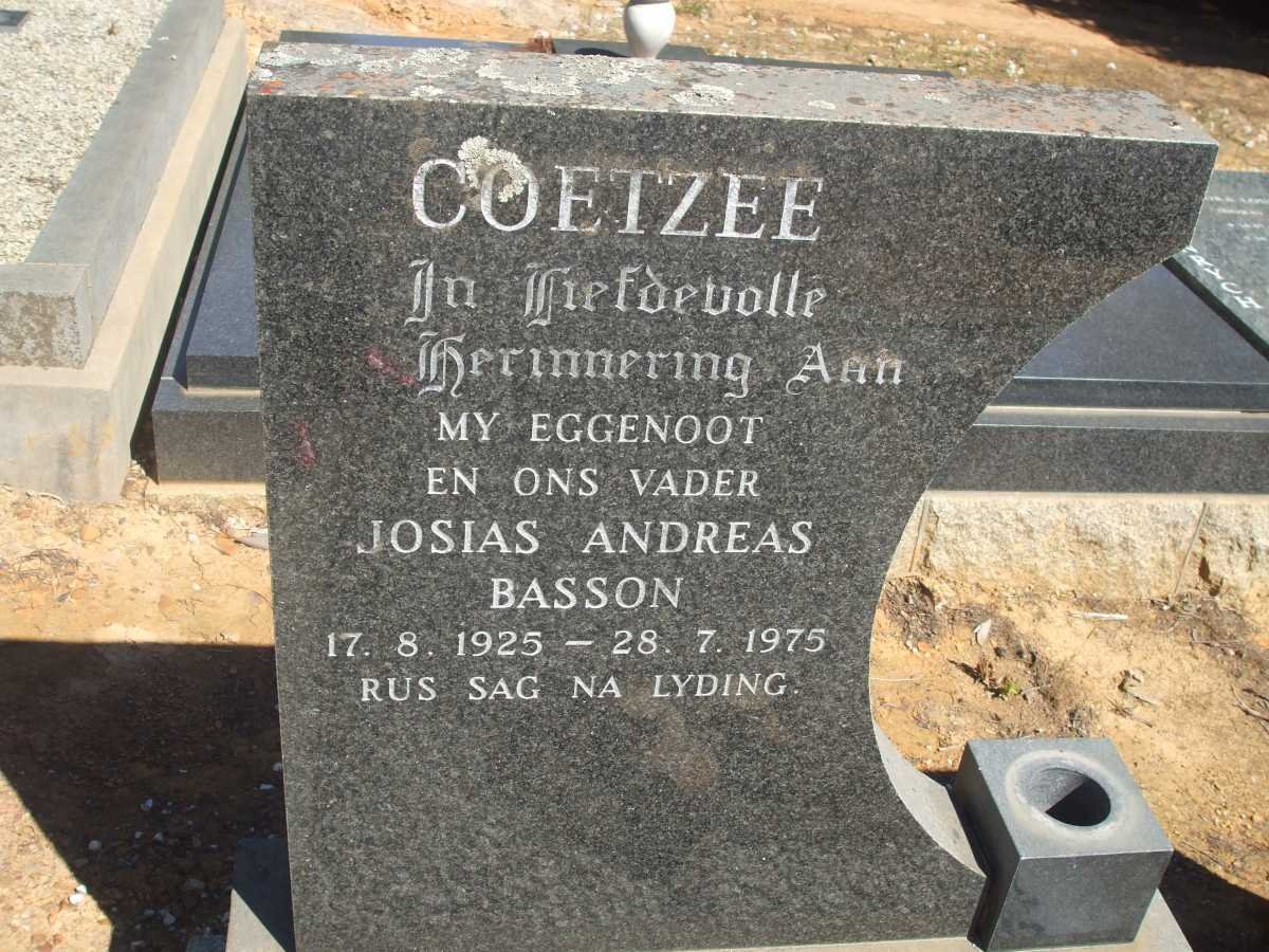 COETZEE Josias Andreas Basson 1925-1975