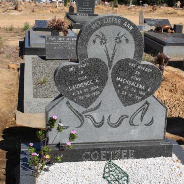COETZEE Laurence E. 1924-1995 &amp; Machdalena E. 1915-1997