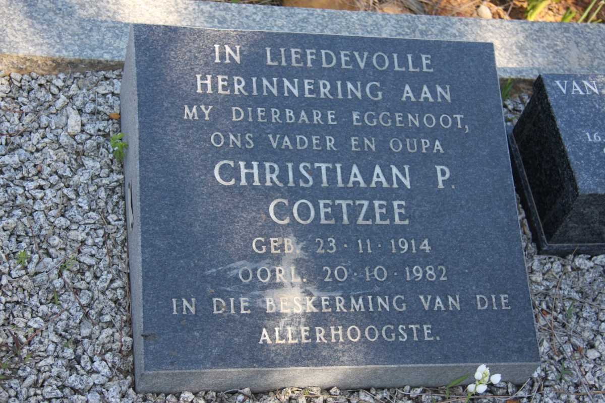 COETZEE Christiaan P. 1914-1982 &amp; Isabella W. 1917-1996 :: VAN SCHALKWYK Anna S. nee COETZEE 1942-2008