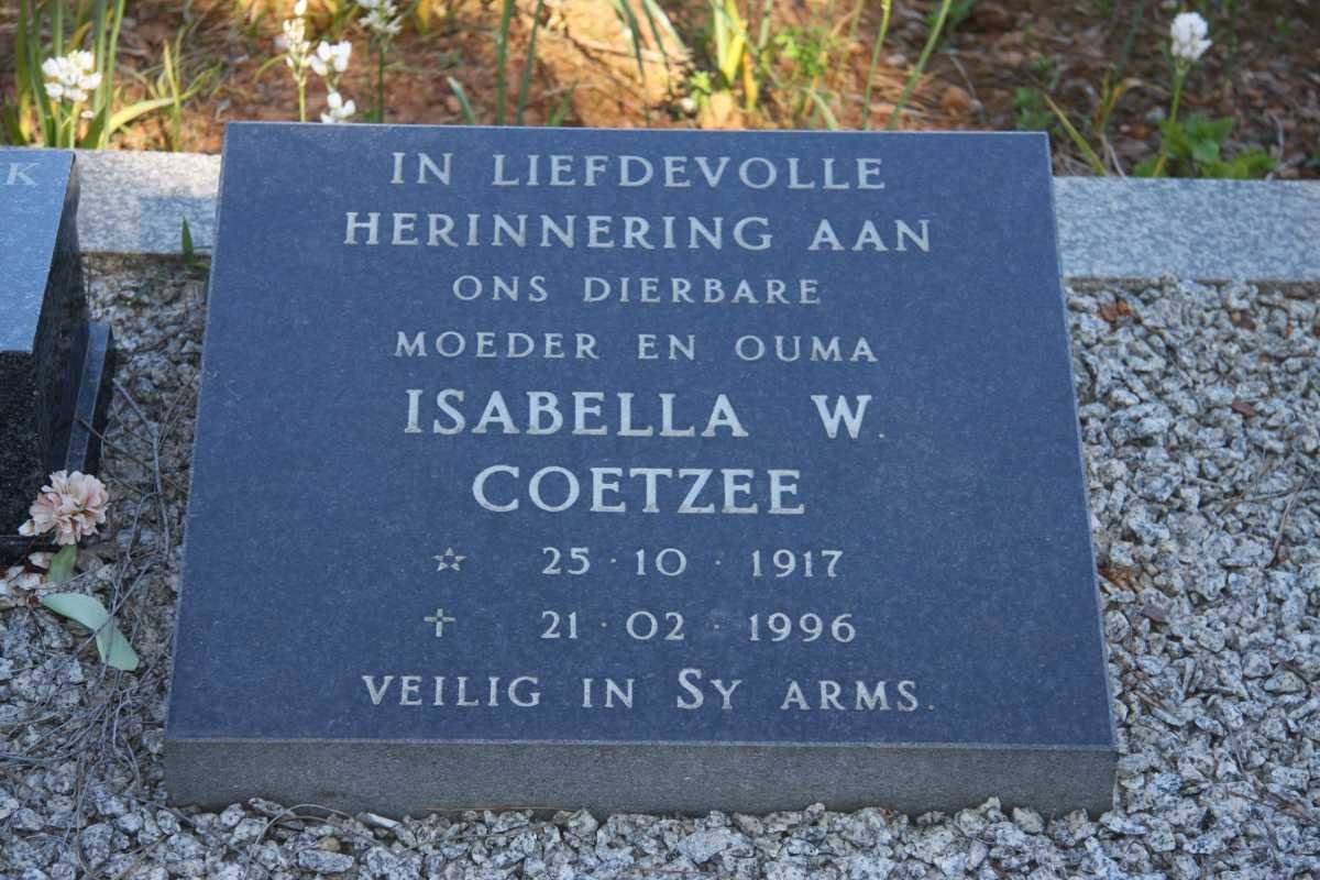 COETZEE Christiaan P. 1914-1982 &amp; Isabella W. 1917-1996 :: VAN SCHALKWYK Anna S. nee COETZEE 1942-2008