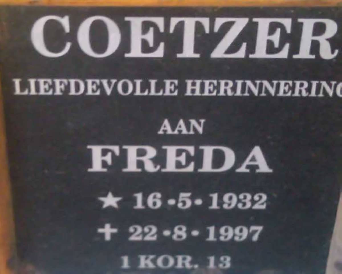 COETZER Freda 1932-1997