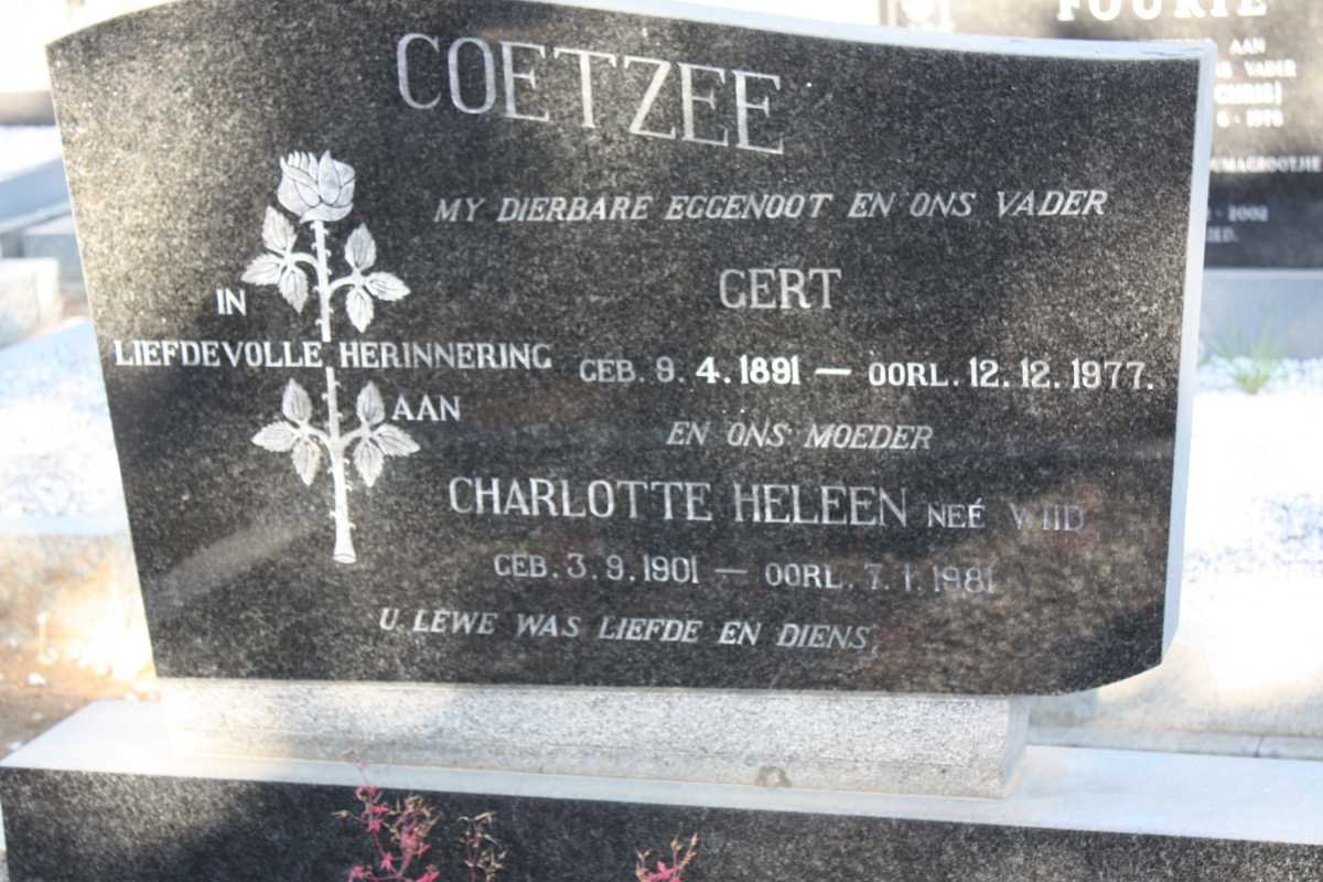 COETZEE Gert 1891-1977 &amp; Charlotte Heleen WIID 1901-1981