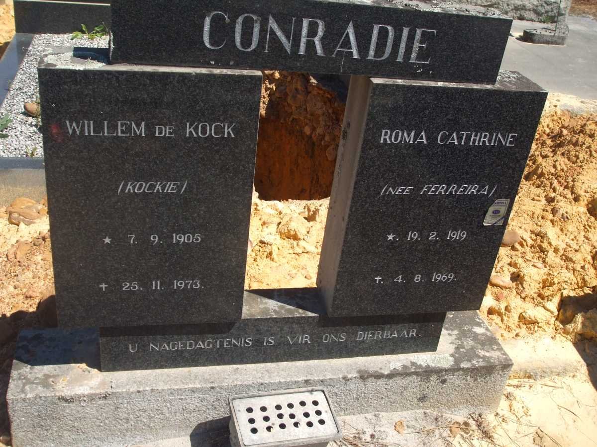 CONRADIE Willem de Kock 1905-1973 &amp; Roma Cathrine FERREIRA 1919-1969