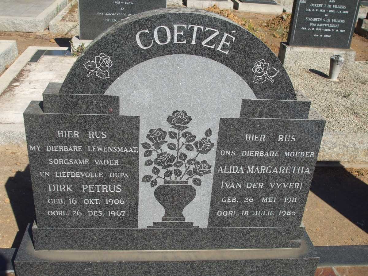 COETZE Dirk Petrus 1906-1967 &amp; Alida Margaretha VAN DER VYVER 1911-1985