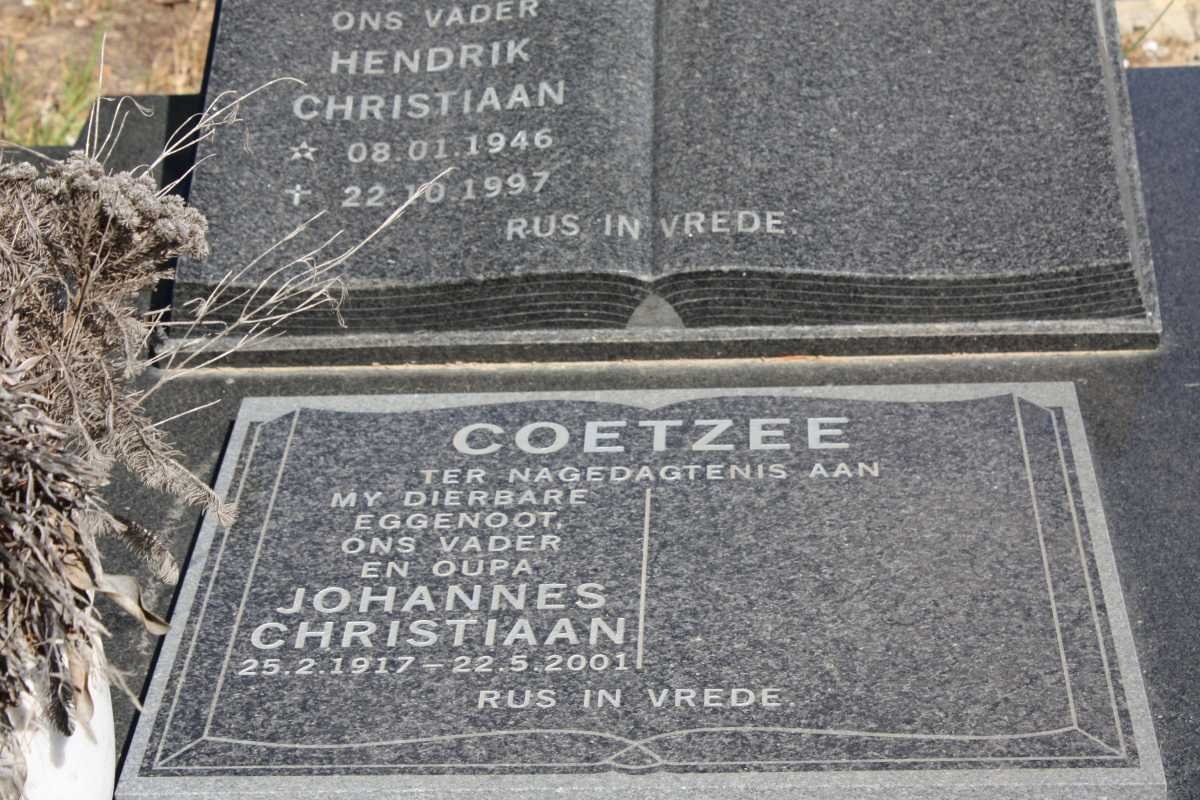 COETZEE Johannes Christiaan 1917-2001 :: COETZEE Hendrik Christiaan 1946-1997