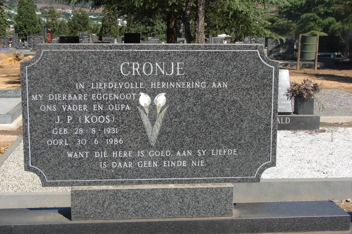 CRONJE J.P. 1931-1986